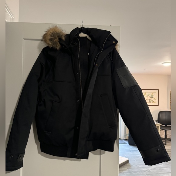 Mens The Kooples Faux Fur Trim Hood Parka - Picture 4 of 8